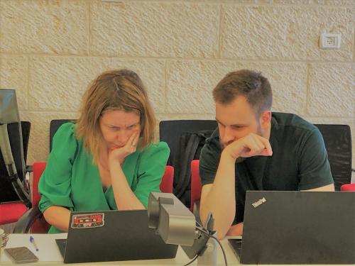 Veerle and Herminio at the PMB meeting in Jerusalem