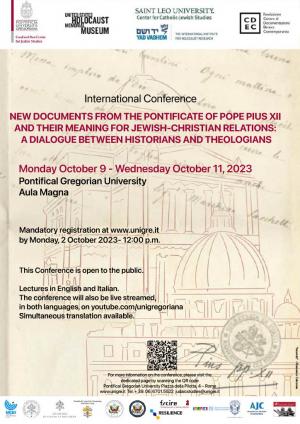 Conference New Documents from the Pontificate of Pope Pius XII